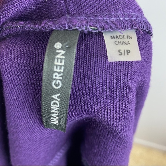 Amanda Green Faux Leather Purple Open Front Cardigan Small - Picture 6 of 12